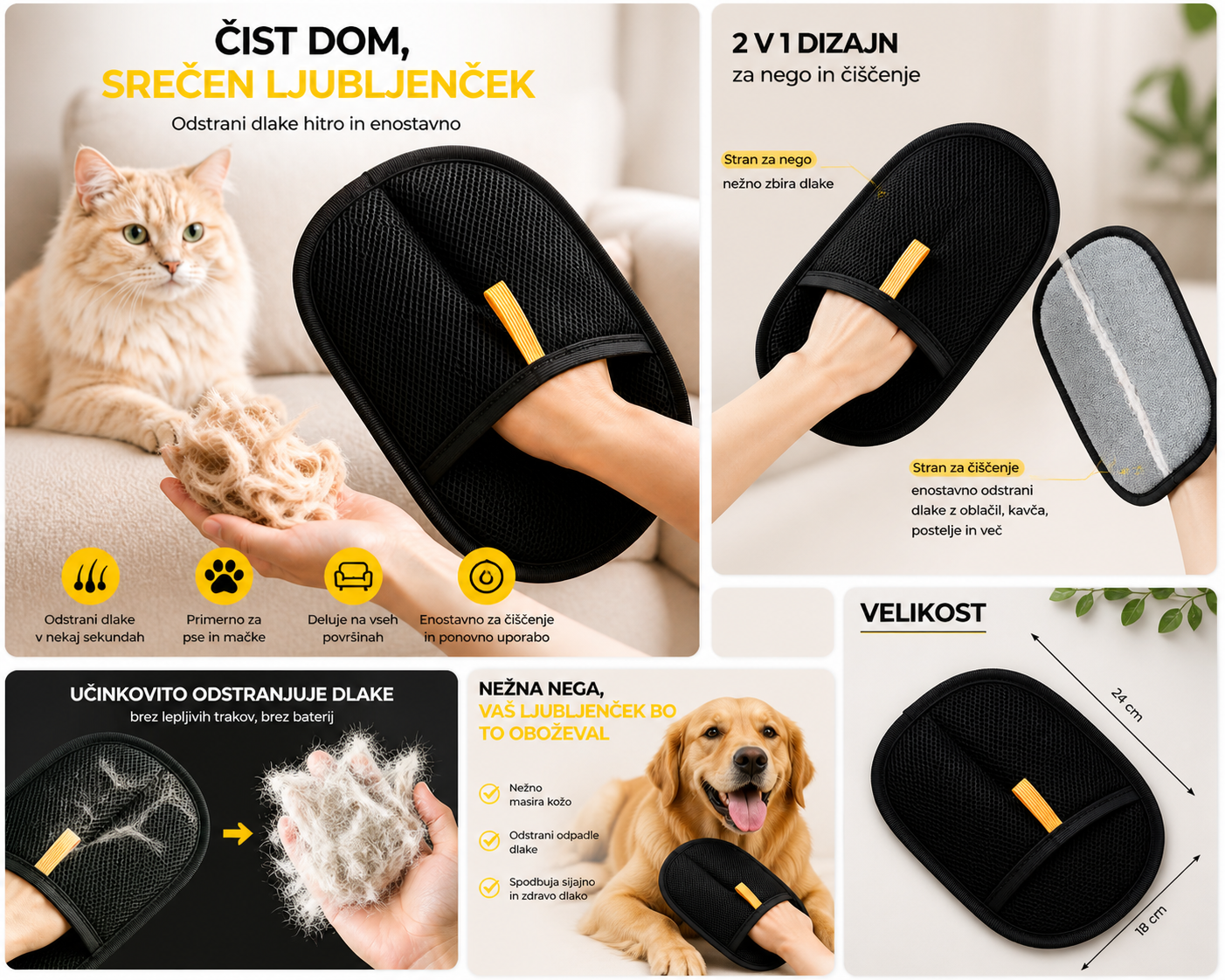 PetJoy  - rokavica za odstranjevanje dlak